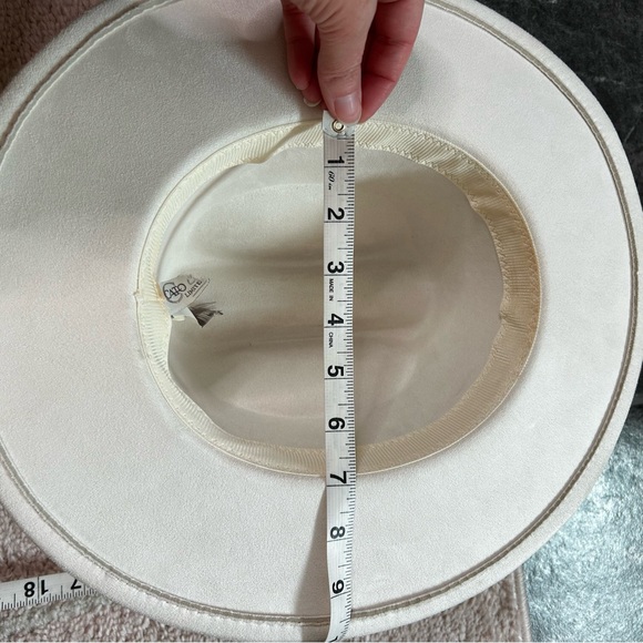 Cato Pearl-Embellished Cream Cowgirl Hat One Size Bachelorette Country Concert - Picture 12 of 16